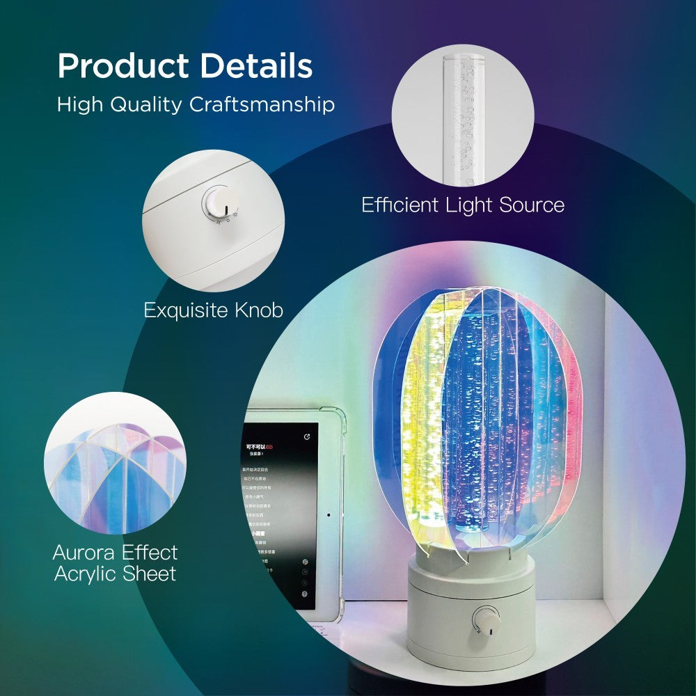 The Plastic Version Of The Aurora Lamp Is Lightweight And Easy To Carry, And The Fantastic Colors Resemble The Aurora, Creating A Great Romantic Atmosphere.