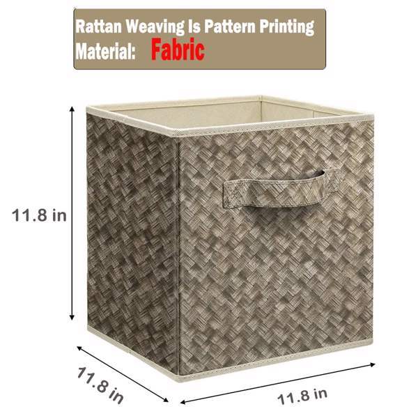 12 Inch Foldable Cube Storage Bins Set Of 6, Closet Organizers Bins And Storage Box For Toy Clothes-Brown