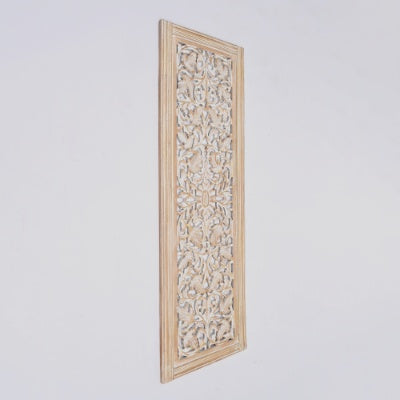 Wooden Floral Hand Carved Mandala Rectanguler Wall Decor Accent-20X63