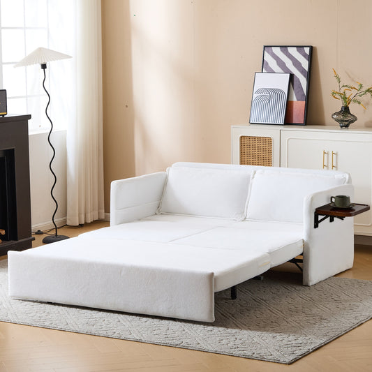 Adult Sleeper Chair Bed, 3-in-1 Convertible Sofa Chair Bed Pull-out Sofa Bed, Convenient Folding Tray Table With USB And Type-C Charging Ports Modern Loveseat For Living Room
