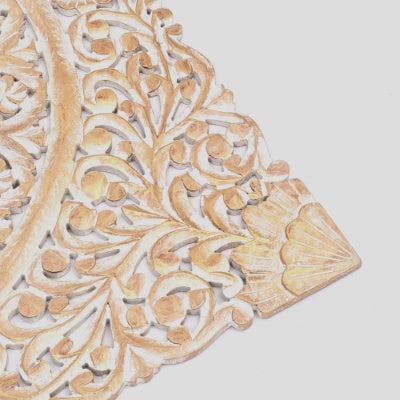 Wooden Floral Hand Carved Mandala Square Wall Decor-48X48