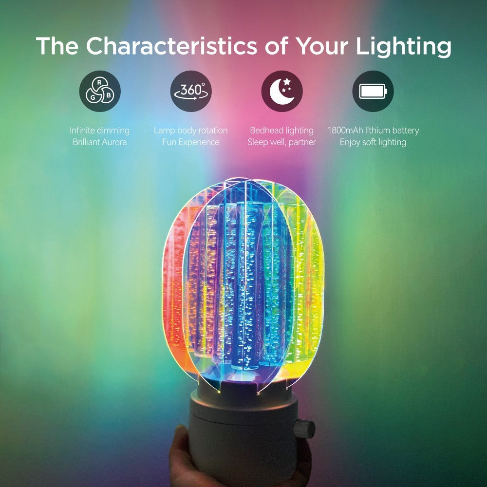 The Plastic Version Of The Aurora Lamp Is Lightweight And Easy To Carry, And The Fantastic Colors Resemble The Aurora, Creating A Great Romantic Atmosphere.