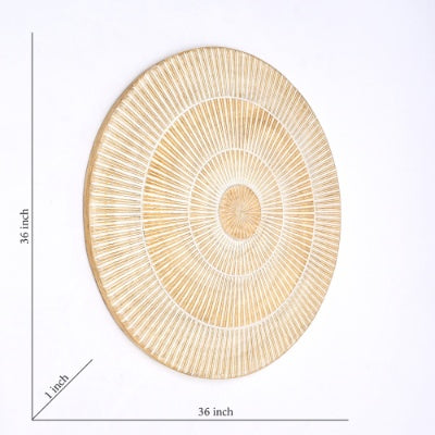Handcarved Round Wheel Style Wood Wall Decor-36
