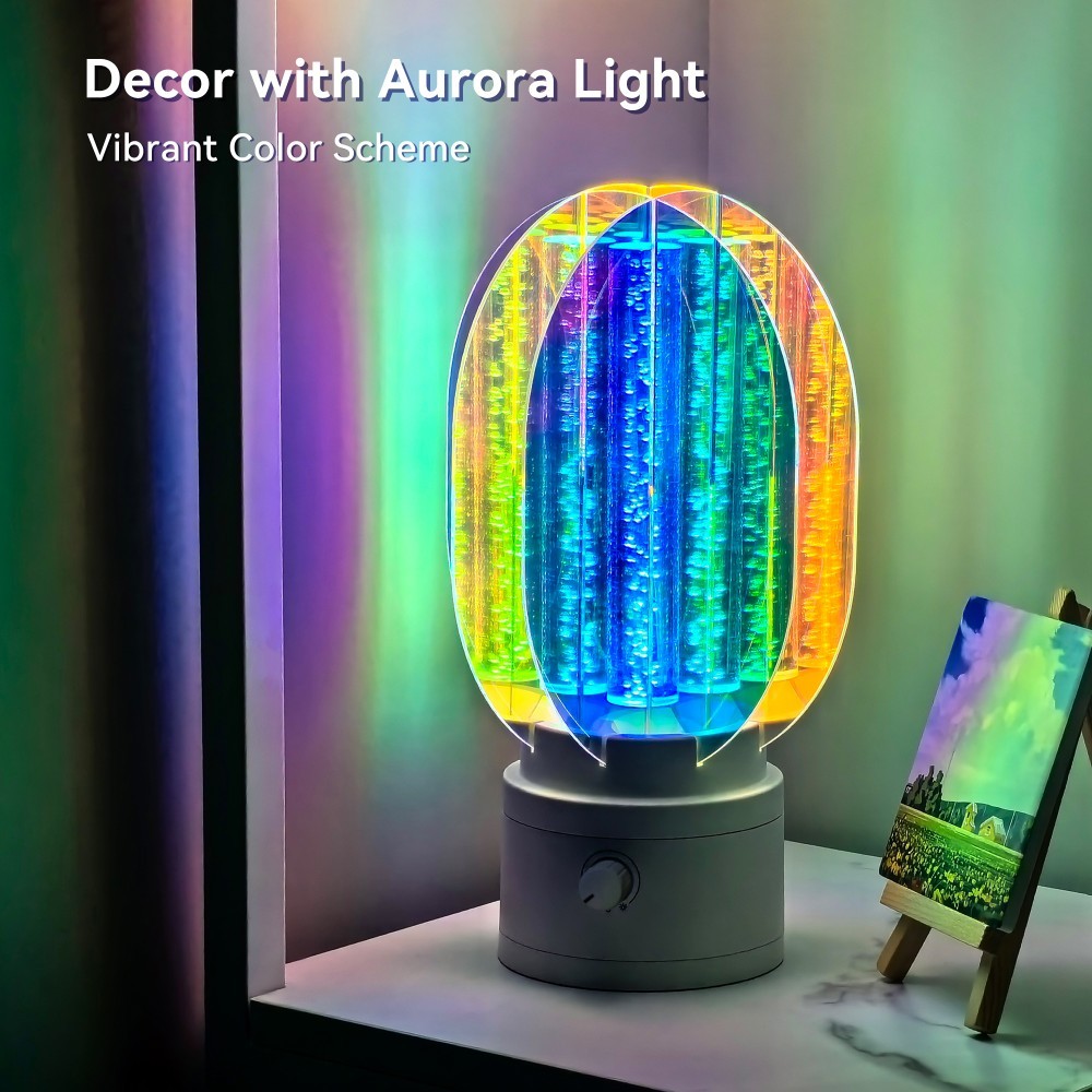 The Plastic Version Of The Aurora Lamp Is Lightweight And Easy To Carry, And The Fantastic Colors Resemble The Aurora, Creating A Great Romantic Atmosphere.