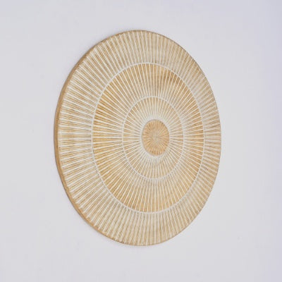 Handcarved Round Wheel Style Wood Wall Decor-36