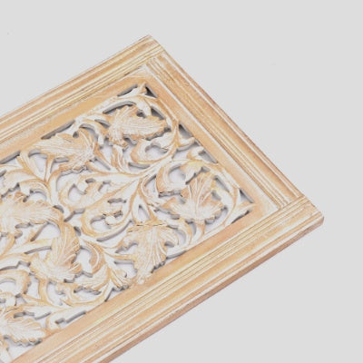 Wooden Floral Hand Carved Mandala Rectanguler Wall Decor Accent-20X63
