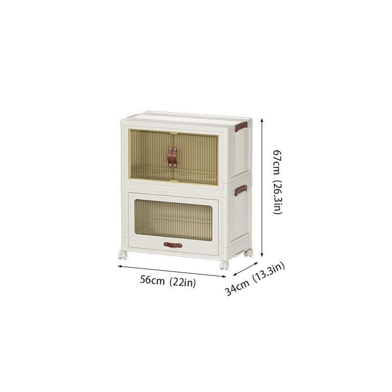 Baby Safety Transparent Opening Lid Indoor Home Decoration Storage Cabinet With Wheels