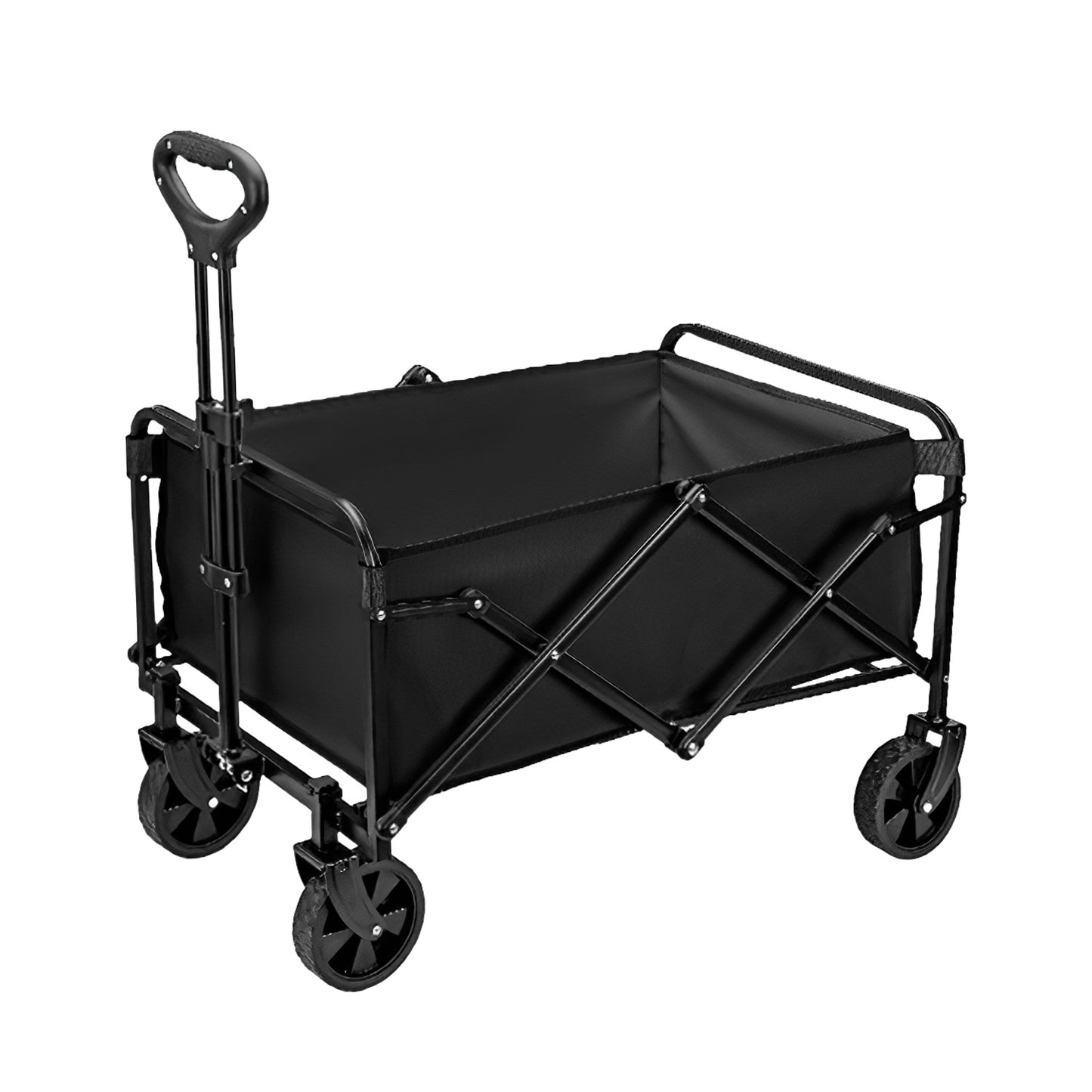 26.4Gal Collapsible Folding Wagon Cart With Adjustable Handle 220LBS Load Capacity Heavy Duty Foldable Utility Outdoor Wagon For Camping Shopping Garden